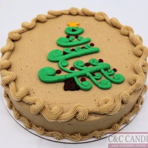 Contemporary Holiday Tree Round Cake