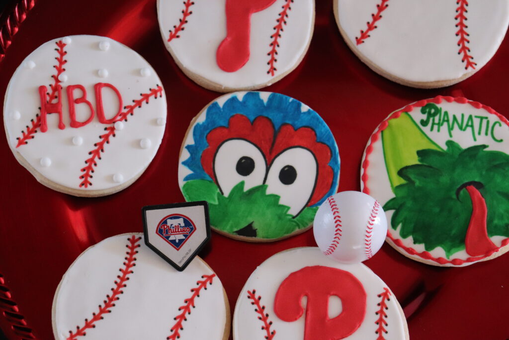 Phillies Royal Icing Cookies